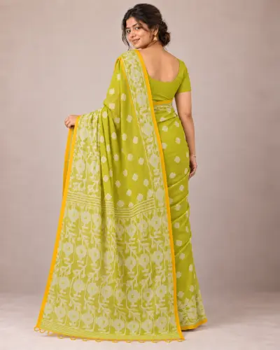 Muslin Trending Light Green Saree