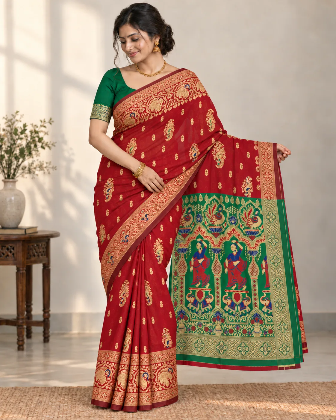 Kanchipuram Red Silk Saree