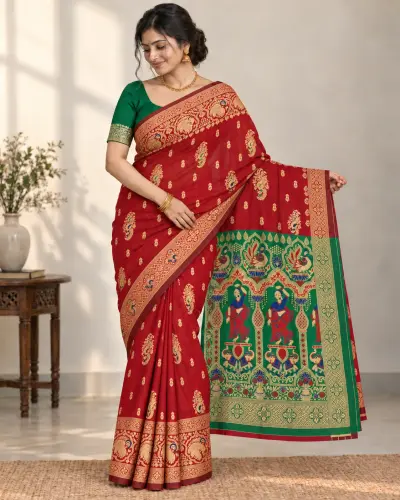 Kanchipuram Red Silk Saree