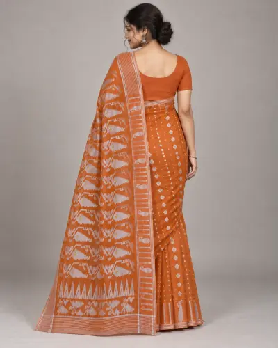 Floral Orange Saree