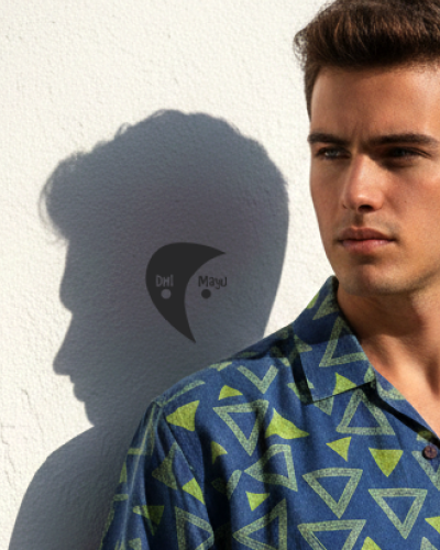 Green Triangle Motif pure Cotton Shirt