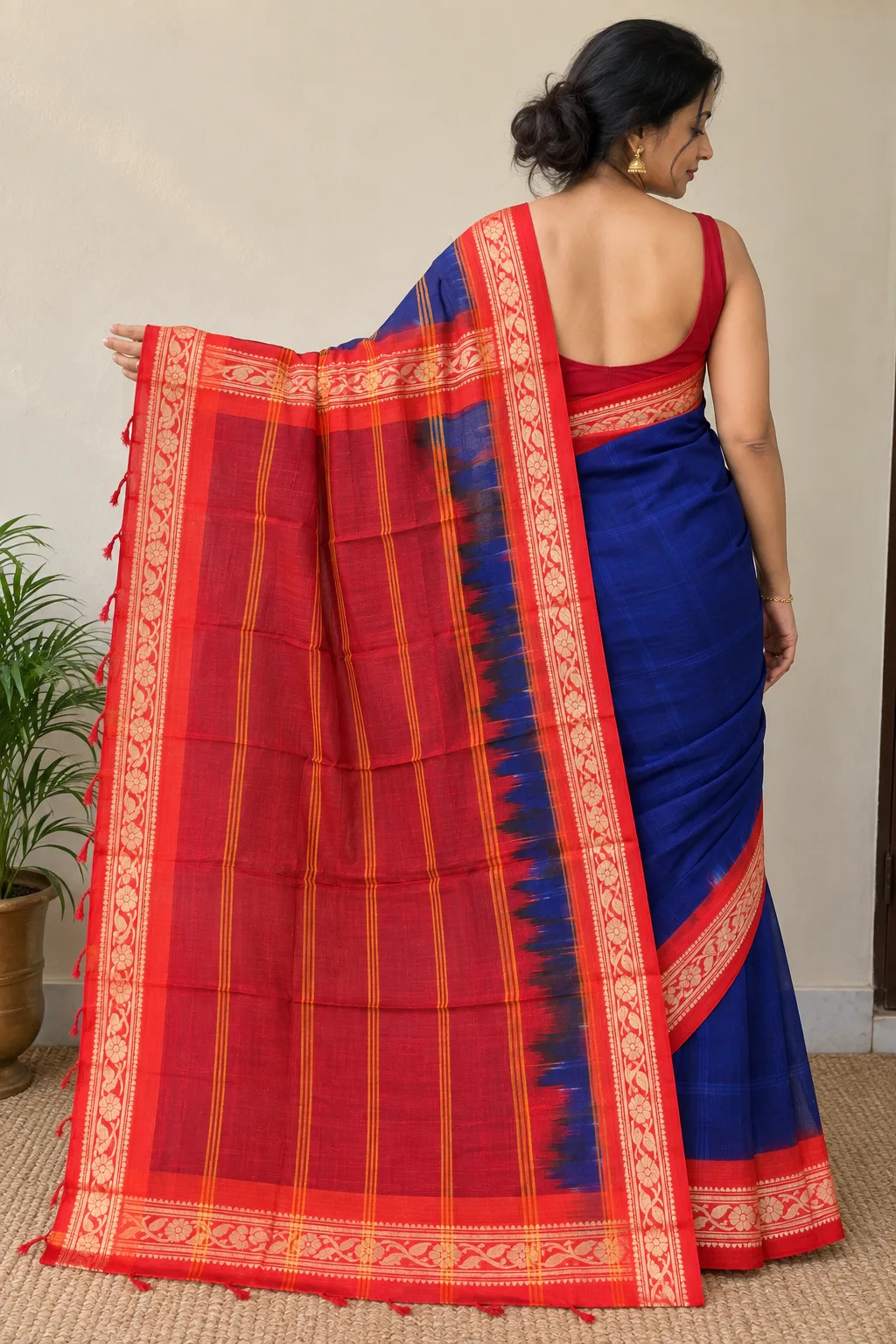 Blue Dhakai Jamdani Saree