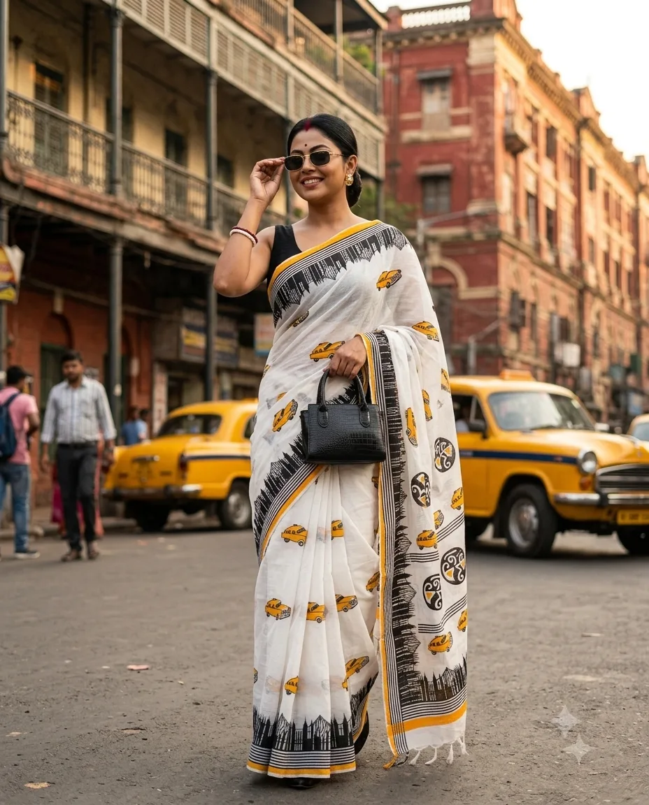 Theme Saree Kolkata Yellow