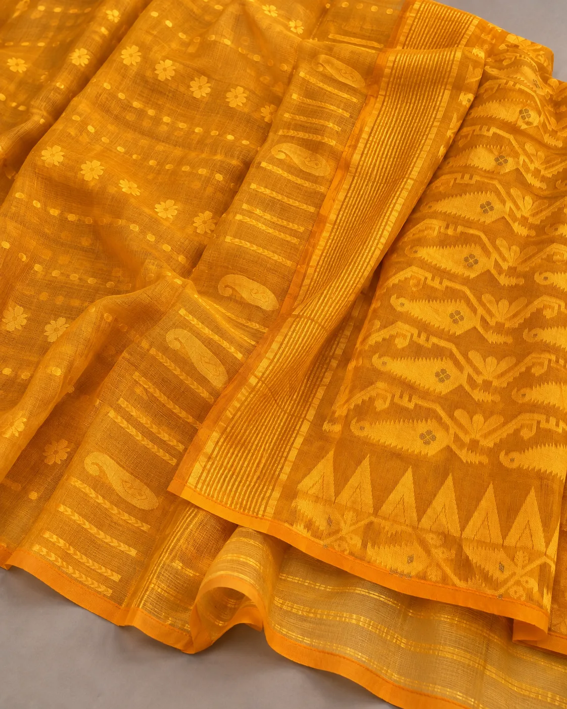 Floral Yellow Saree