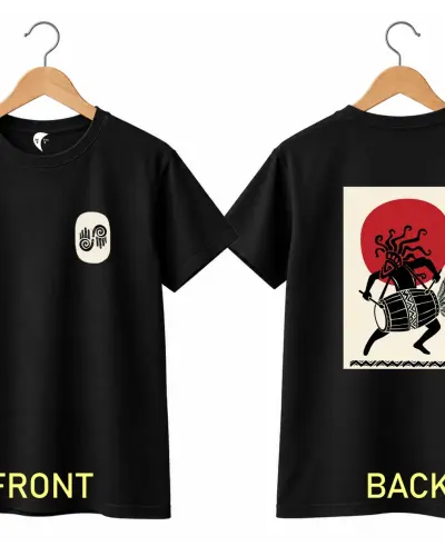 Dhaki Pujor Vibe Dhimayu Cotton Tshirt Both side print