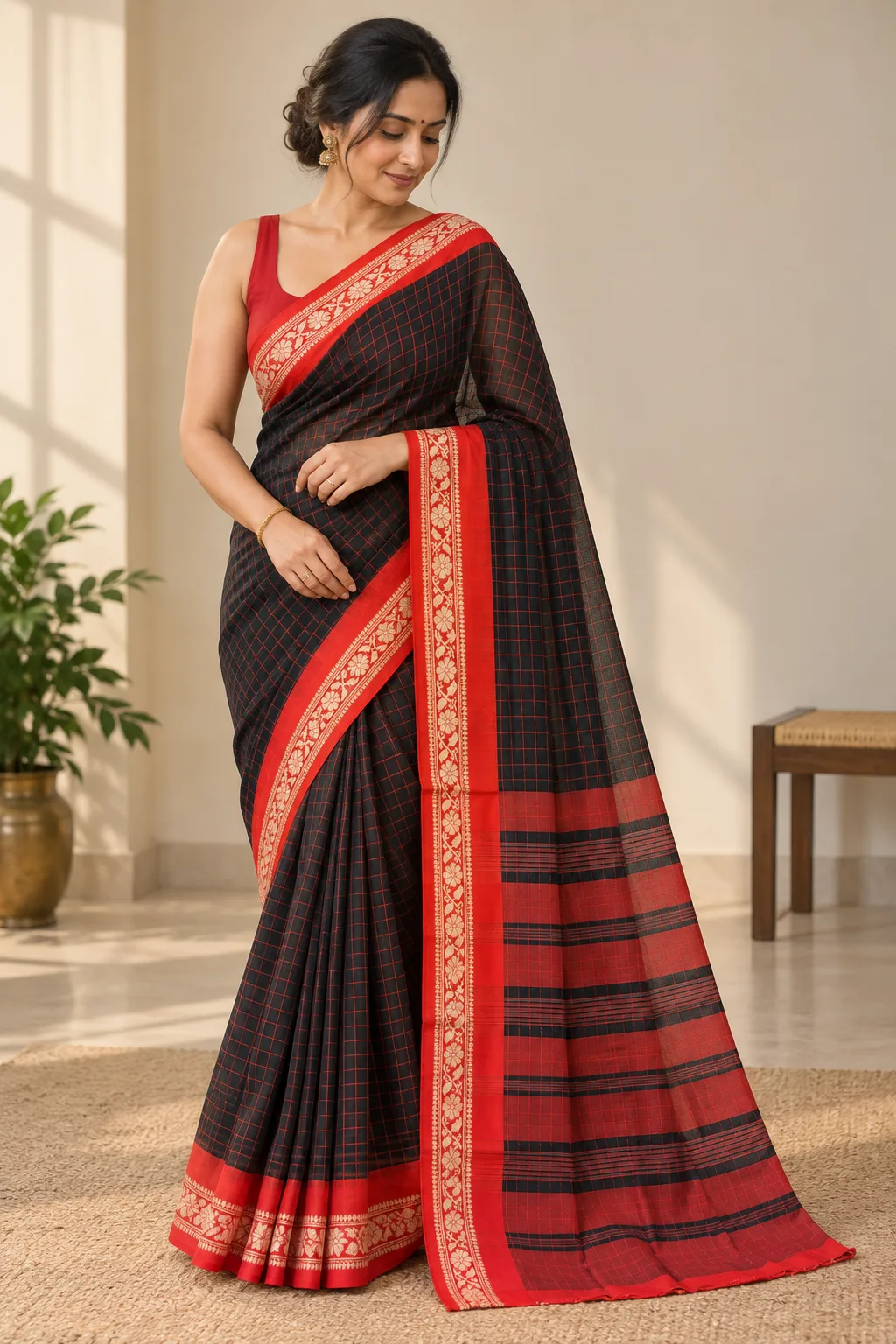 Black Dhakai Jamdani Saree Traditional Handloom Saree