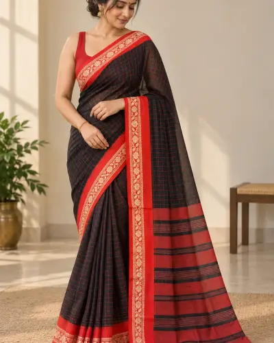 Black Dhakai Jamdani Saree Traditional Handloom Saree
