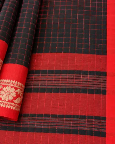 Black Dhakai Jamdani Saree Traditional Handloom Saree