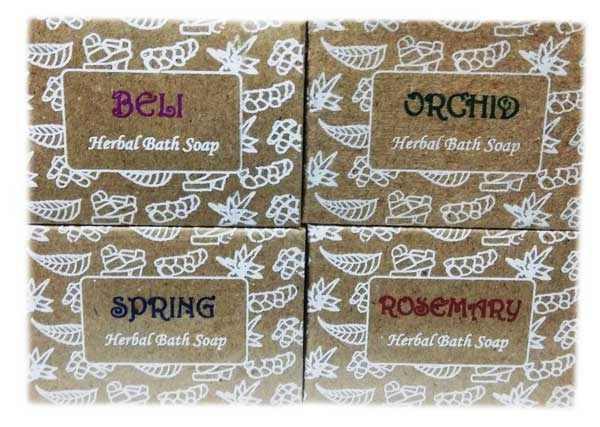 Herbal Soap - Pack of 4 (Rosemary, Spring, Orchid,Beli)