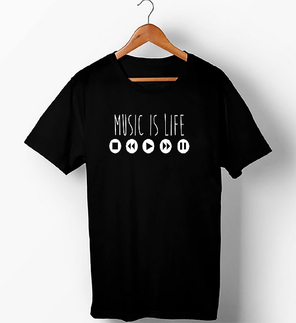 Music Is Life , Half Sleeve T-Shirt