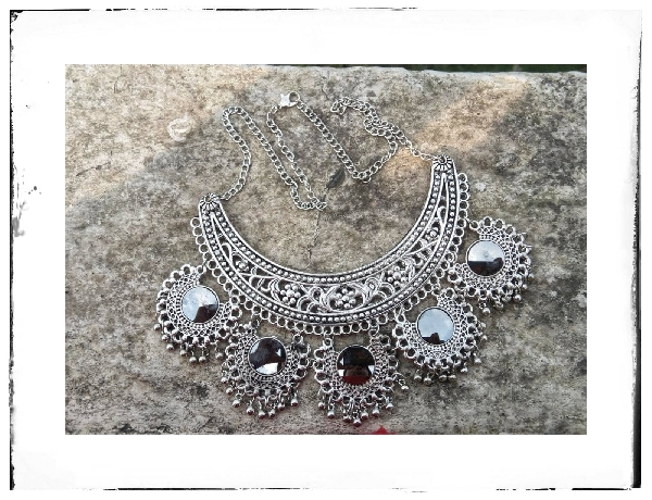 Oxidized mirror necklace jewellery