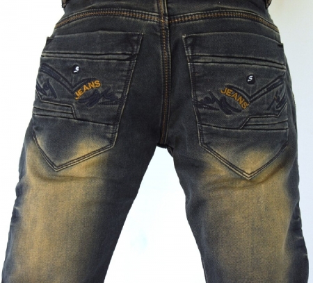 Black Selvedge Faded Lycra Sparky Jeans