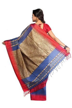 swatika Bhagalpuri Handloom Women's Blue Coloured Cotton Silk Saree with an unstitched Blouse Piece