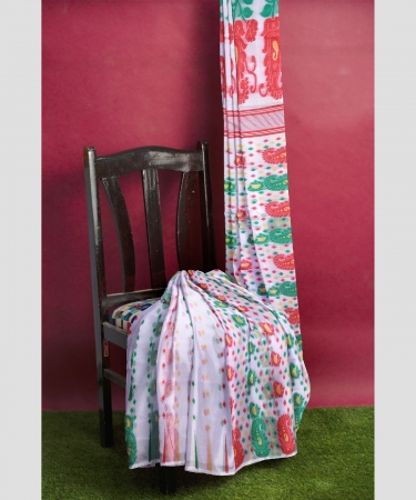Bengal Handloom White Cotton Tant Saree 